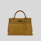 Hermès Kelly 35 Natural Sable Fjord Brushed Palladium Hardware