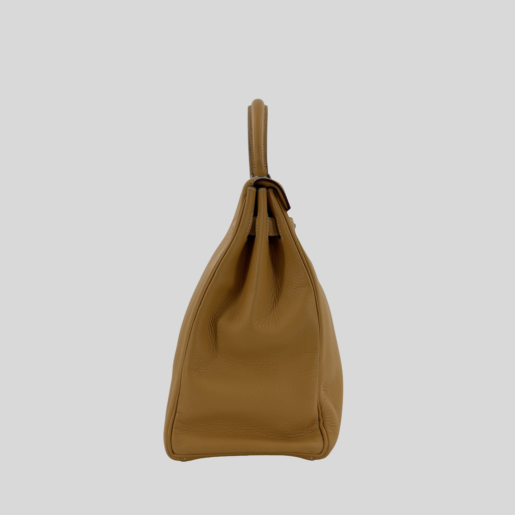 Hermès Kelly 35 Natural Sable Fjord Brushed Palladium Hardware