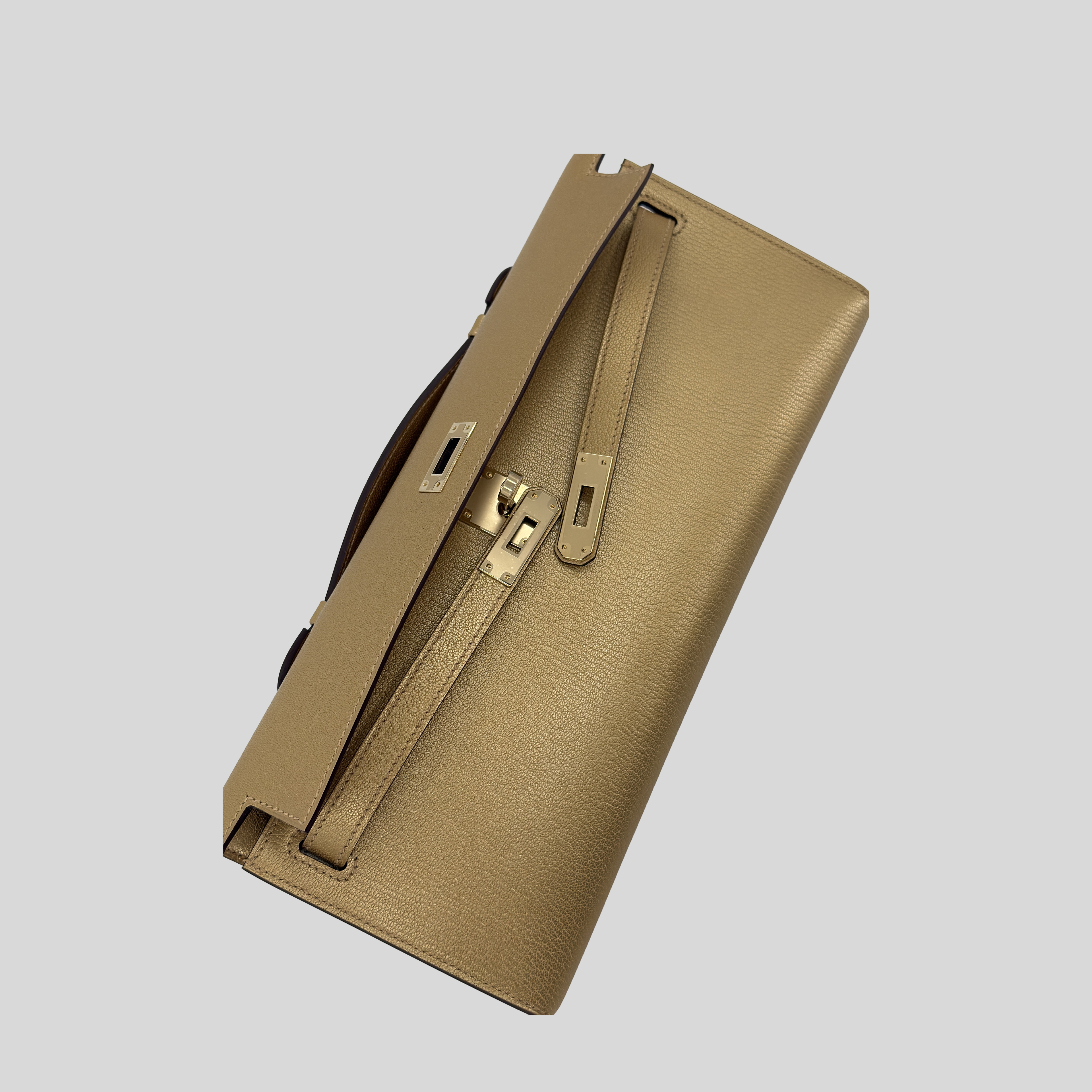 Hermès Kelly Cut Doré Chèvre Permabrass Hardware