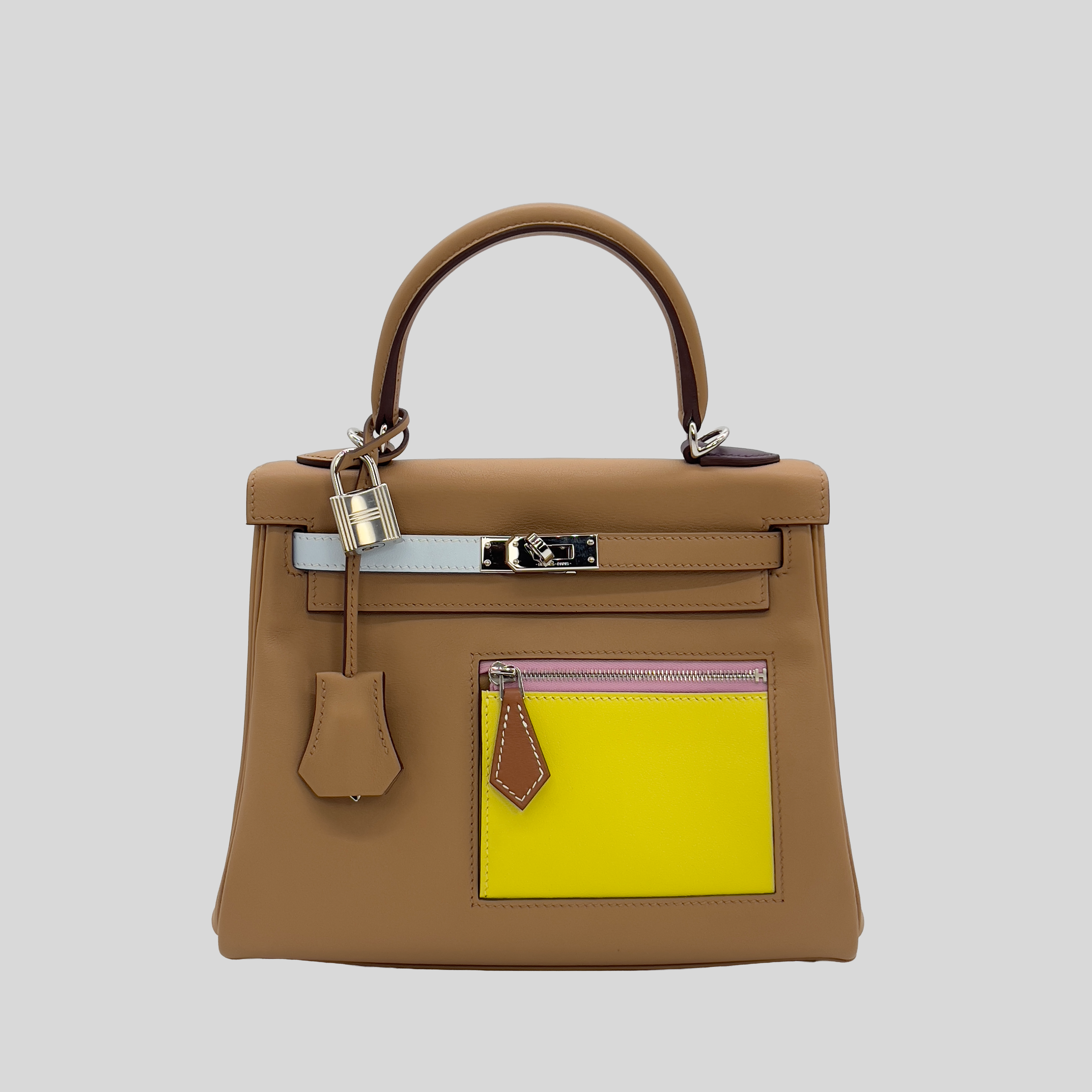 Hermès Kelly 25 Chai Multicolor Swift Palladium