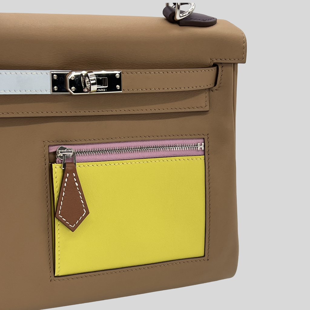Hermès Kelly 25 Chai Multicolor Swift Palladium