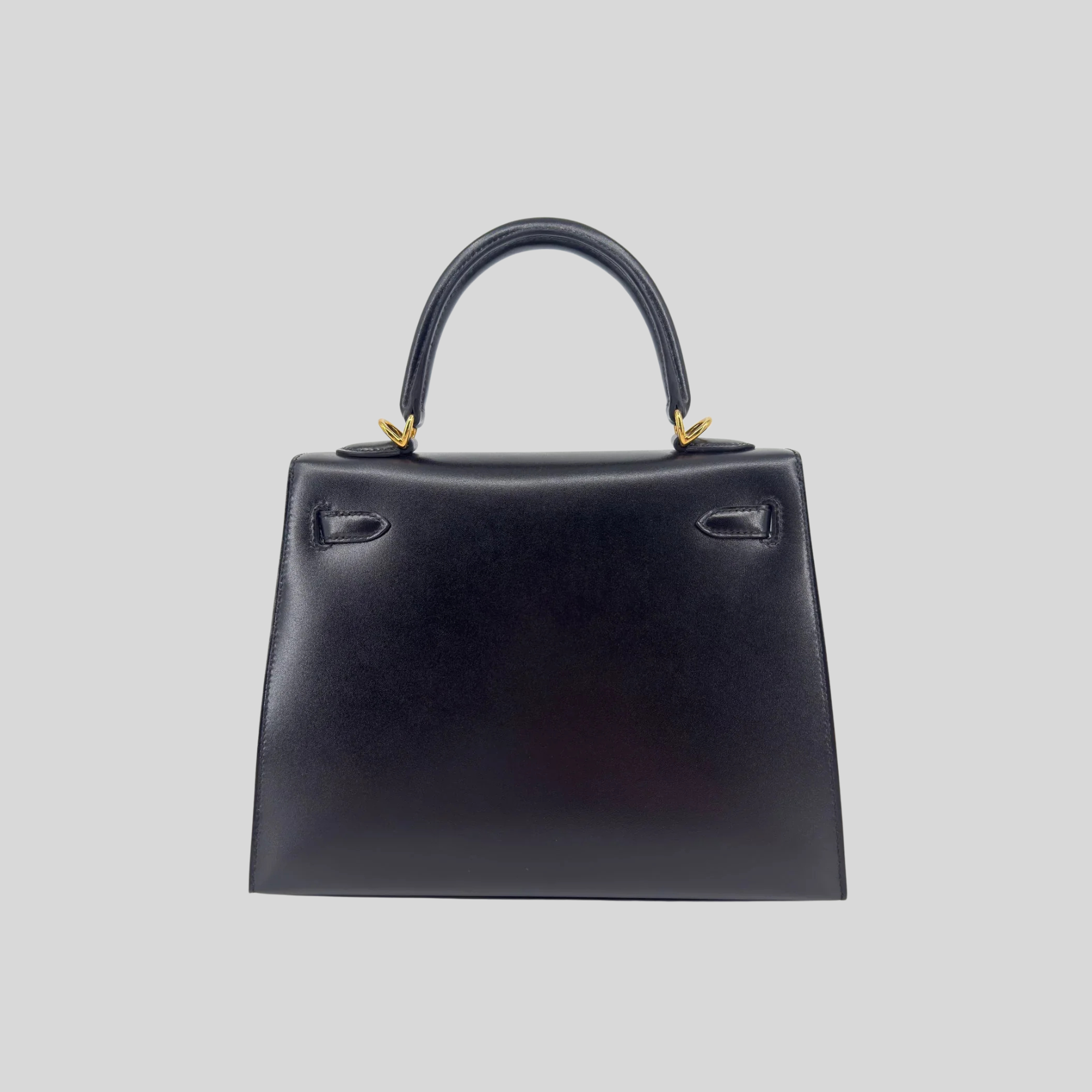 Hermès Kelly 25 Sellier Black Box Leather Gold Hardware