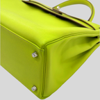 Hermès Kelly 35 Verso Candy Collection Kiwi / Vert Olive Epsom Palladium Hardware