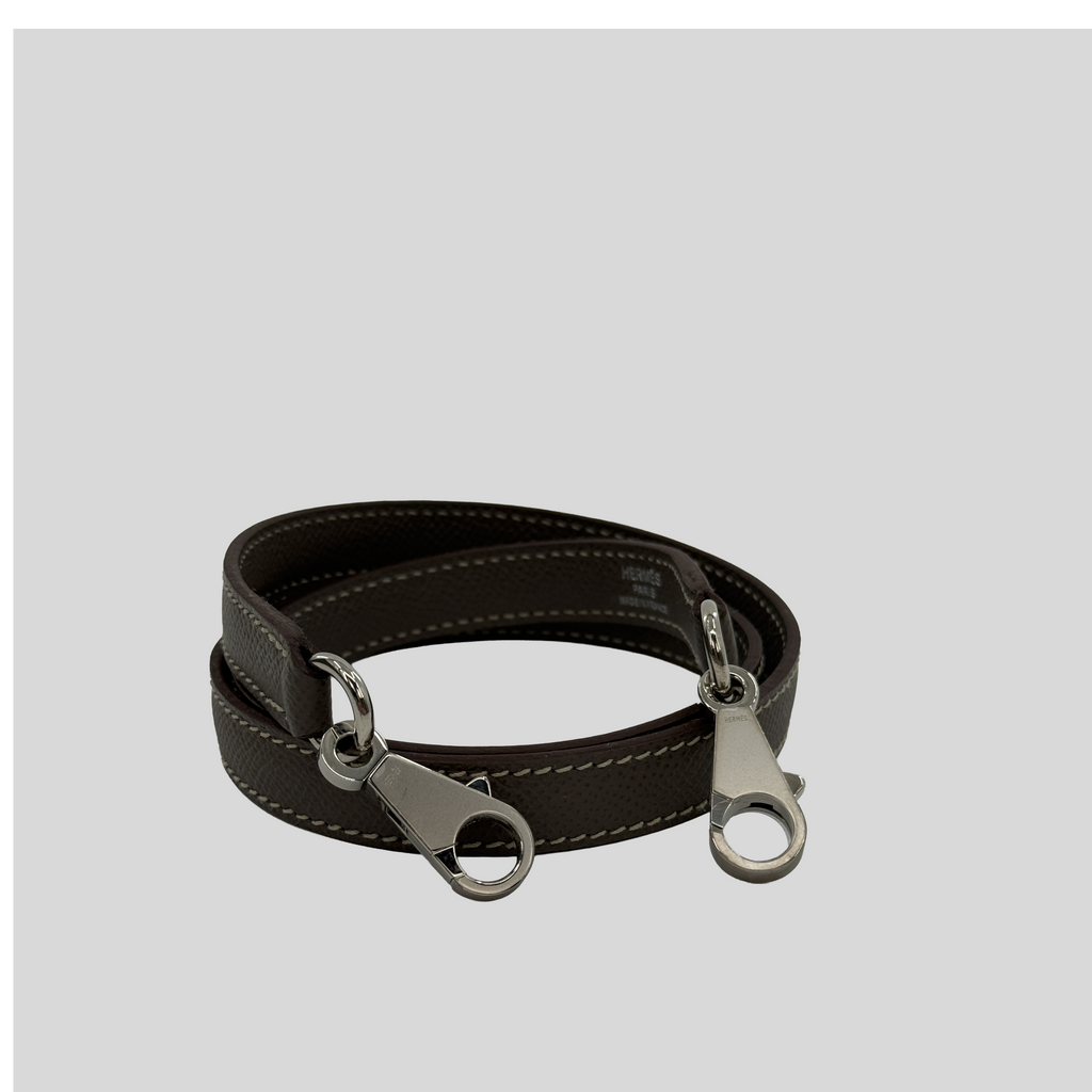 Hermès Kelly 35 Verso Étain / Bleu Thalassa Epsom Palladium Hardware