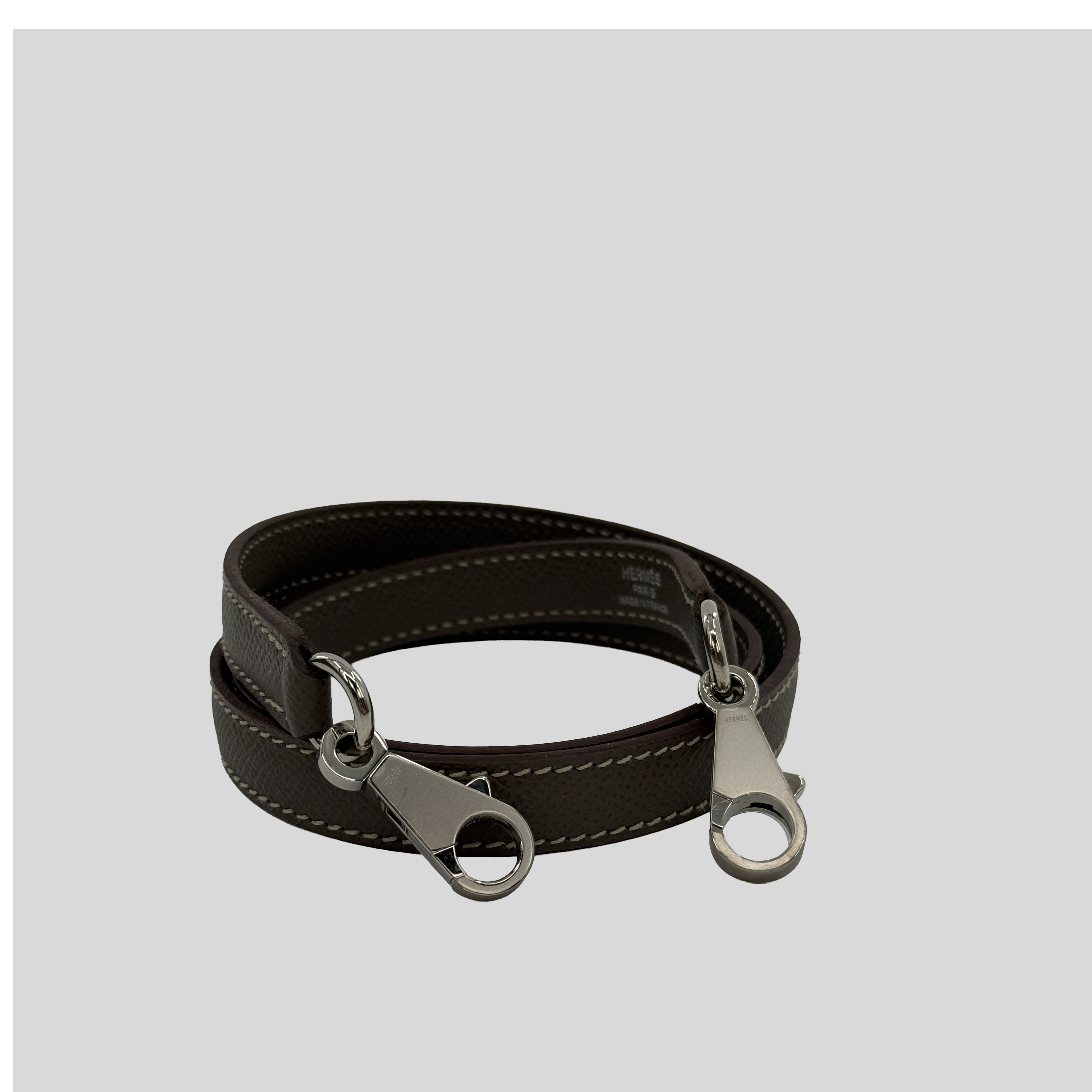 Hermès Kelly 35 Verso Étain / Bleu Thalassa Epsom Palladium Hardware