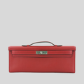 Hermès Kelly Cut Rouge Casaque Swift Palladium Hardware