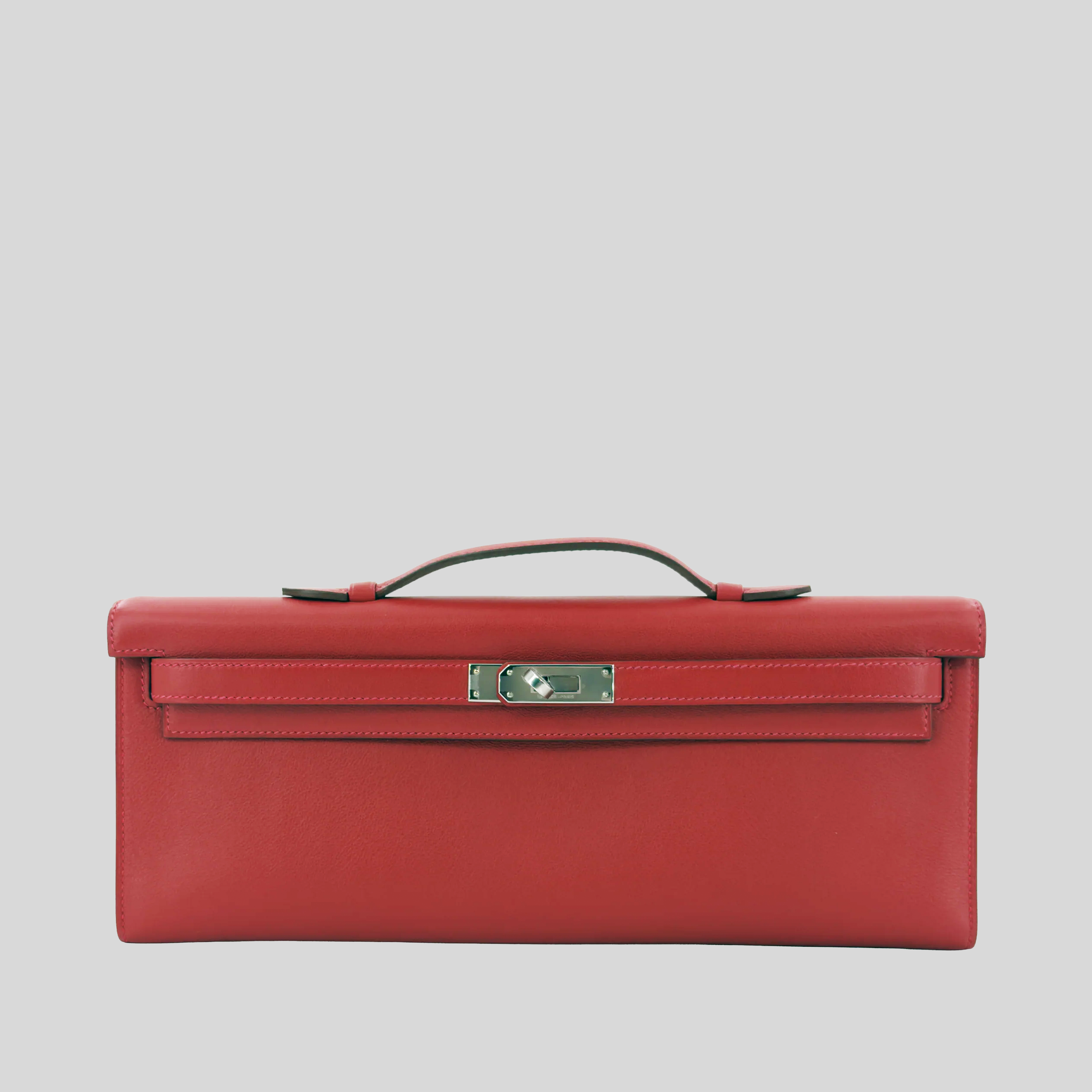 Hermès Kelly Cut Rouge Casaque Swift Palladium Hardware