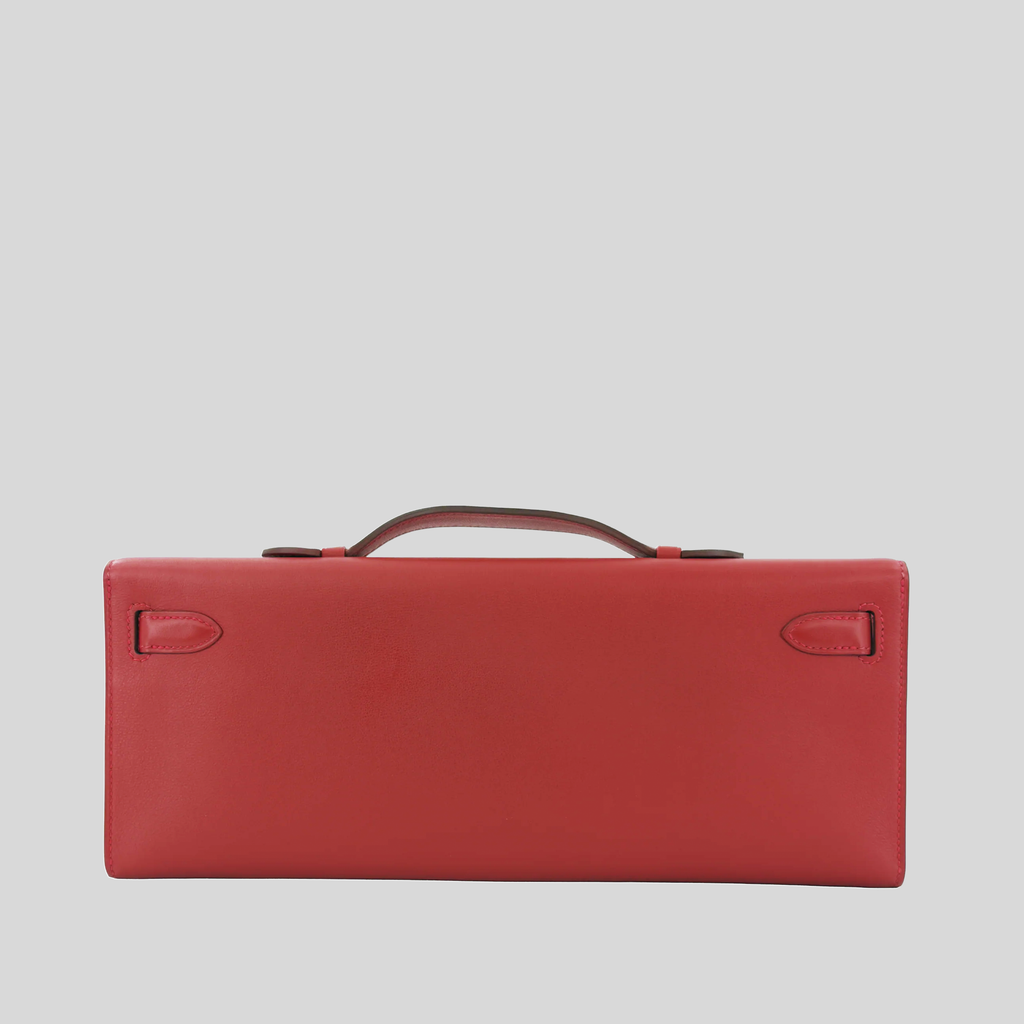Hermès Kelly Cut Rouge Casaque Swift Palladium Hardware