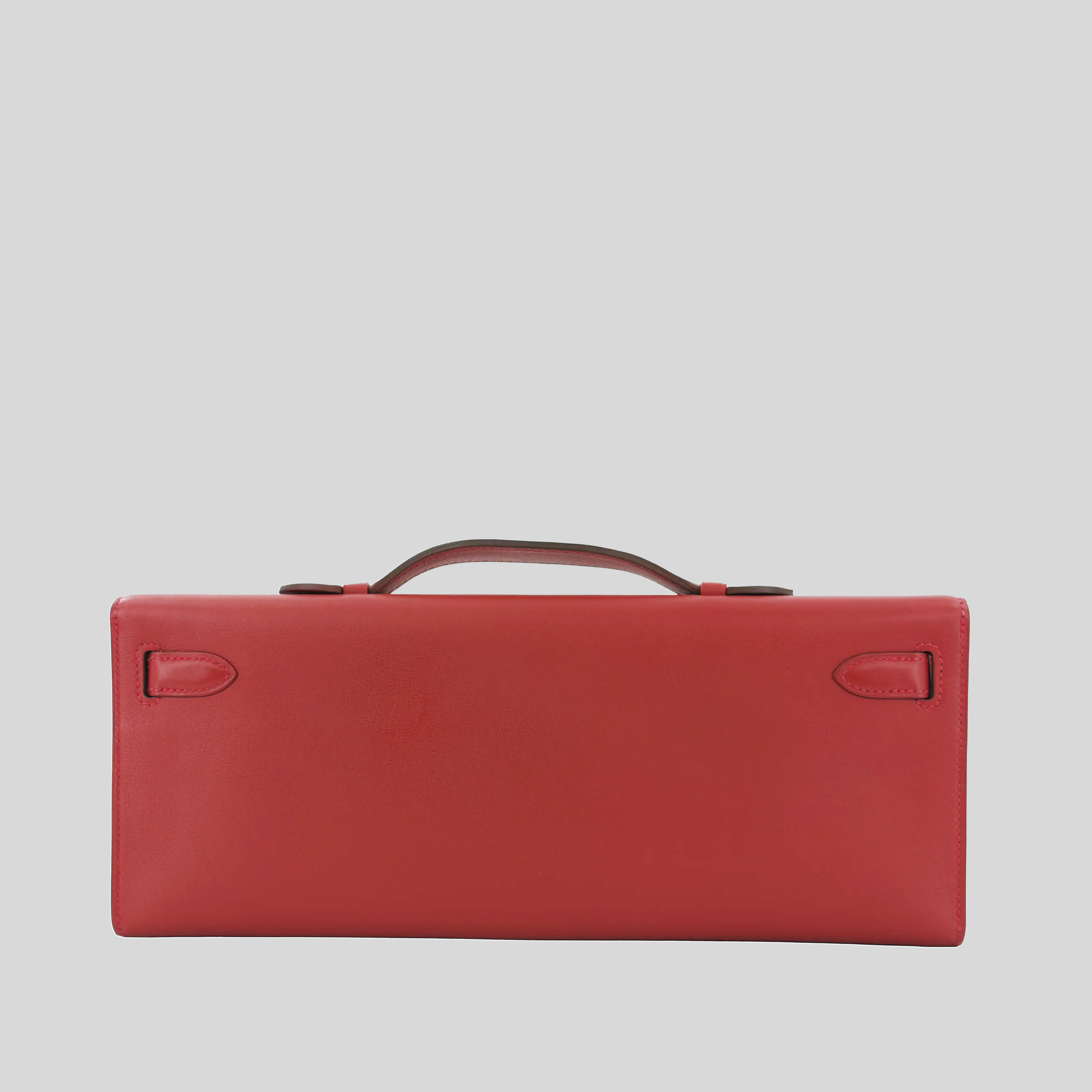 Hermès Kelly Cut Rouge Casaque Swift Palladium Hardware