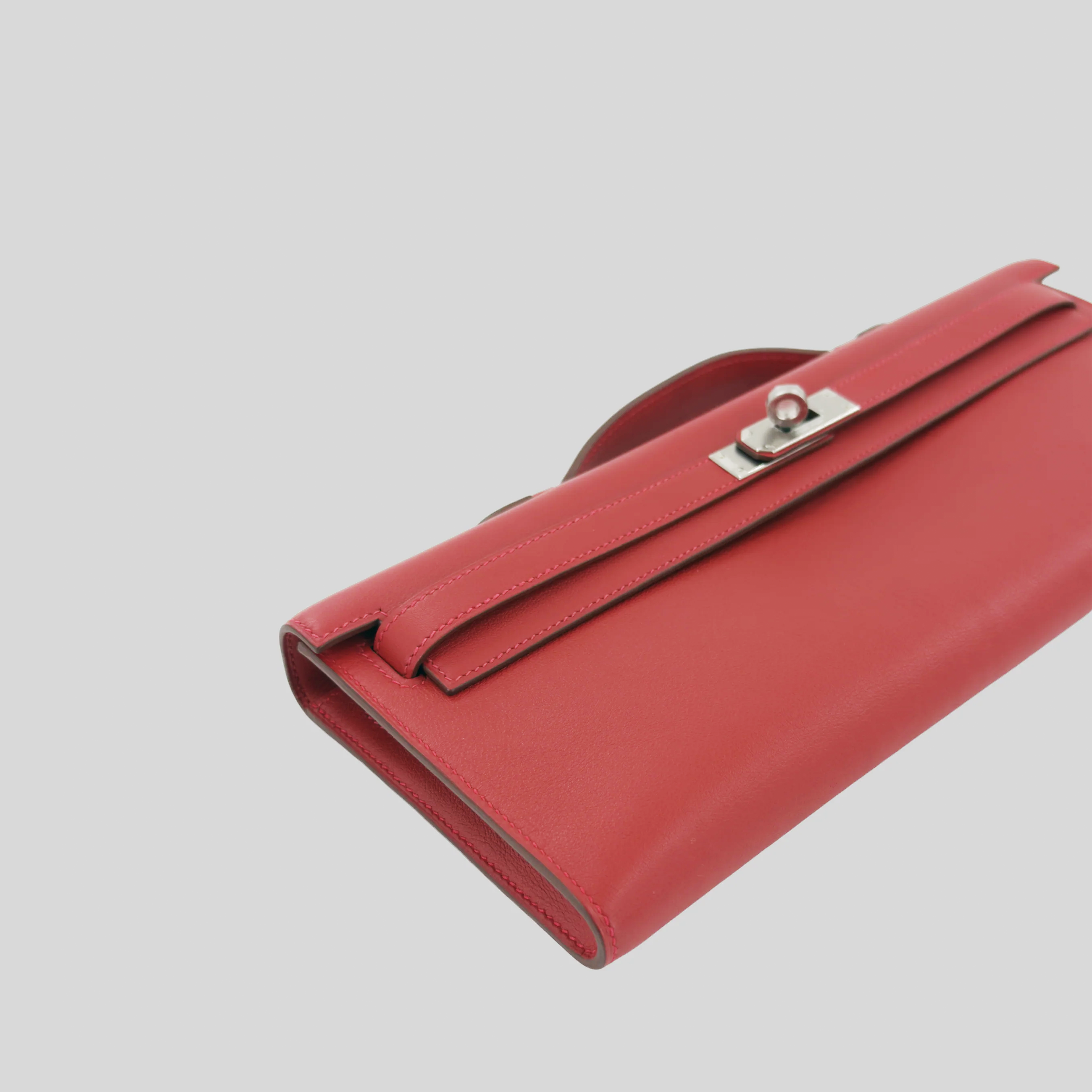 Hermès Kelly Cut Rouge Casaque Swift Palladium Hardware