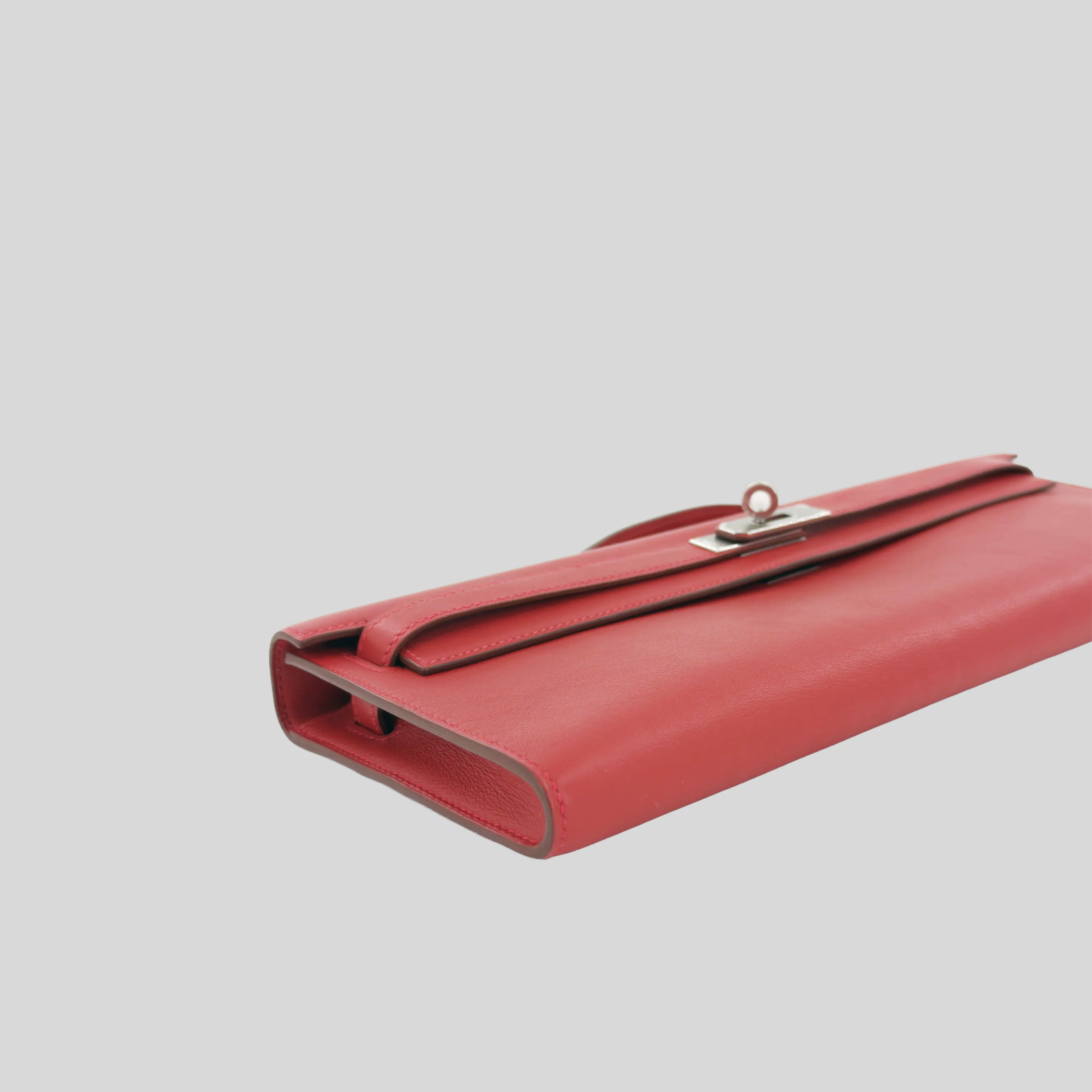 Hermès Kelly Cut Rouge Casaque Swift Palladium Hardware