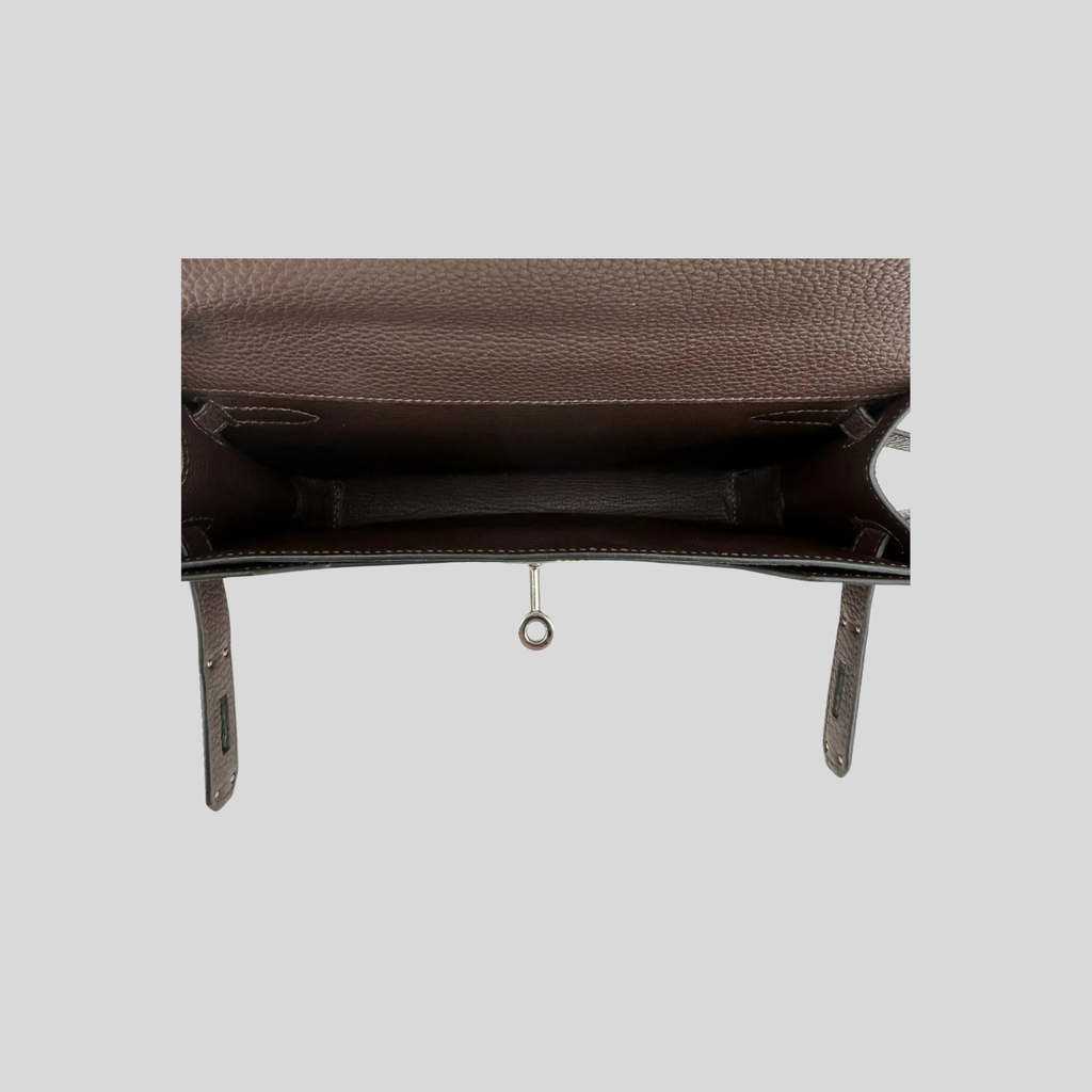 Hermès Kelly Dépêches 25 Ébène Palladium Hardware