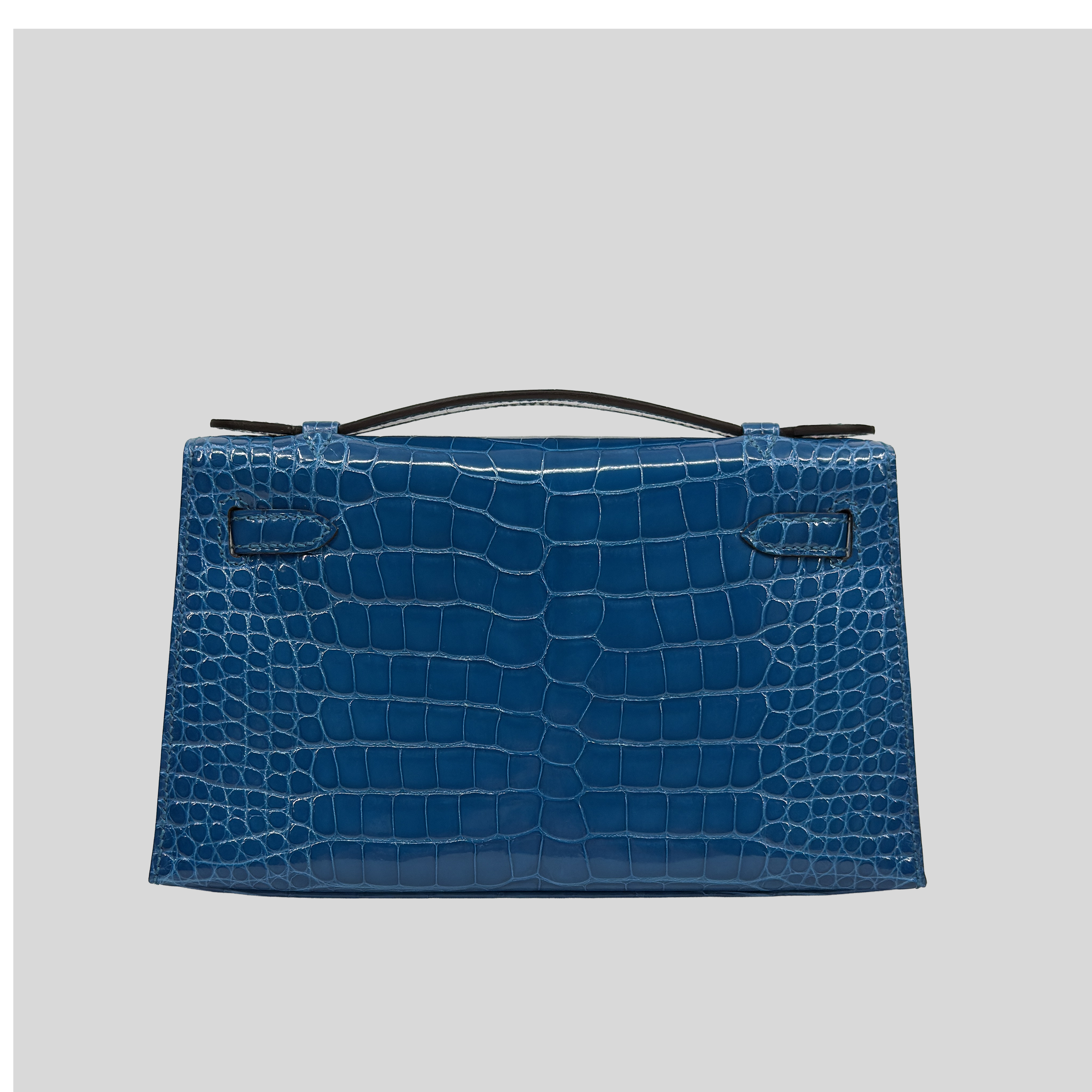 Hermès Kelly Pochette Bleu Izmir Alligator Gold Hardware