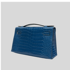 Hermès Kelly Pochette Bleu Izmir Alligator Gold Hardware