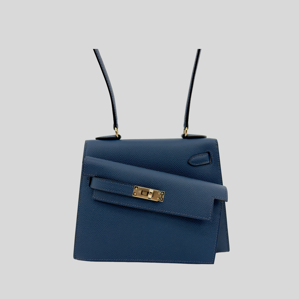 Hermès Kelly en Désordre Bleu de Prusse Epsom Permabrass Hardware