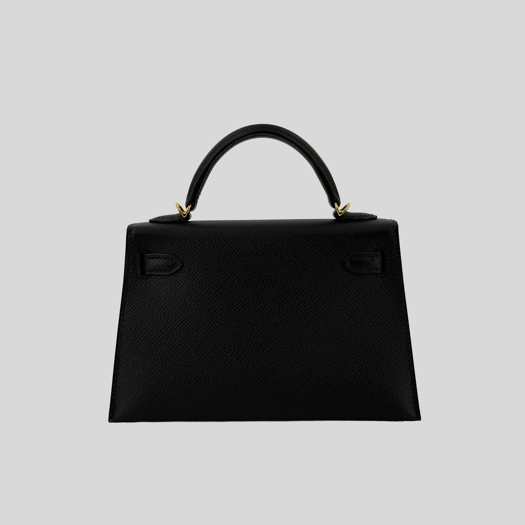 Hermès Mini Kelly 20 Noir Epsom Gold Hardware
