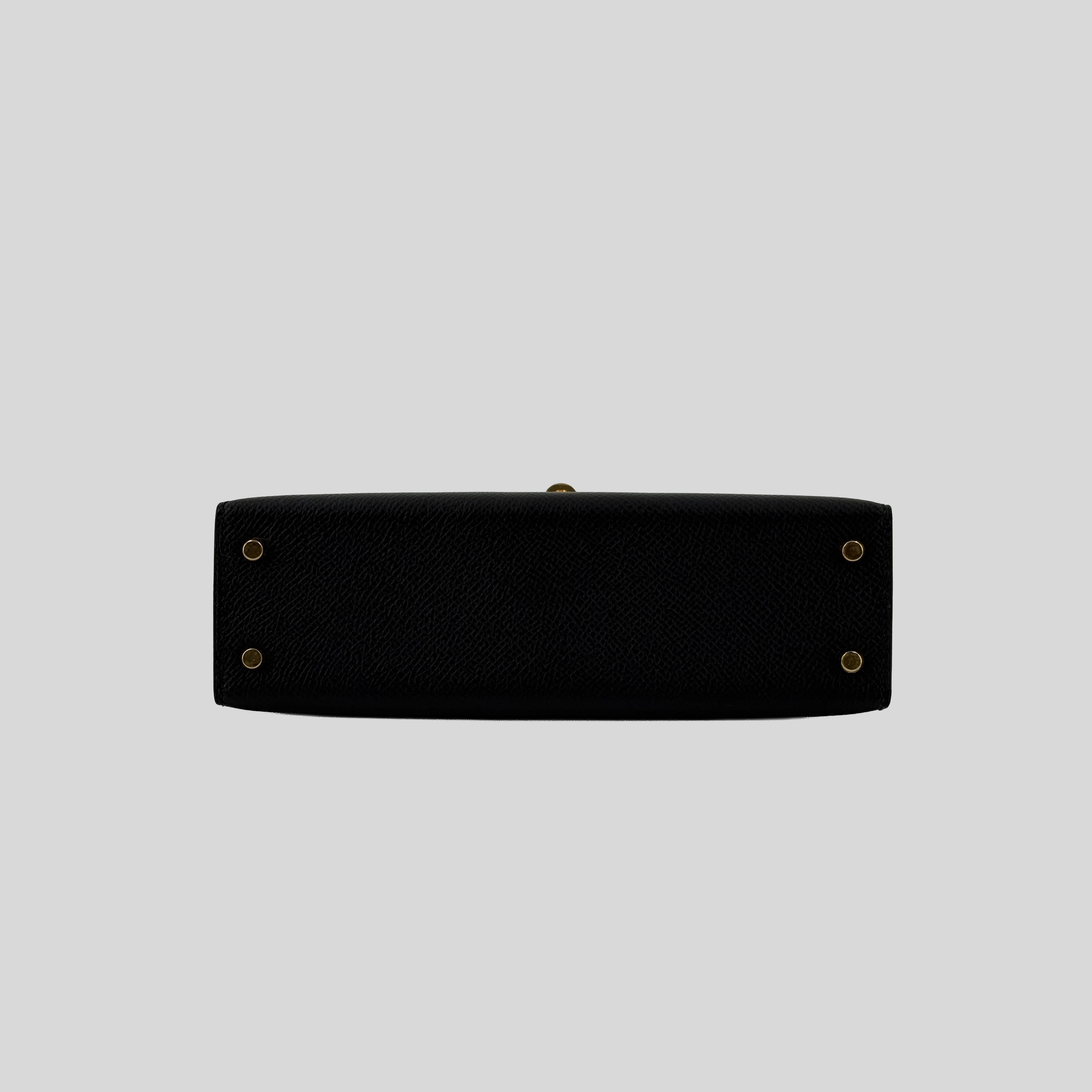 Hermès Mini Kelly 20 Noir Epsom Gold Hardware
