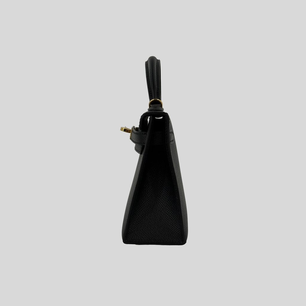 Hermès Mini Kelly 20 Noir Epsom Gold Hardware