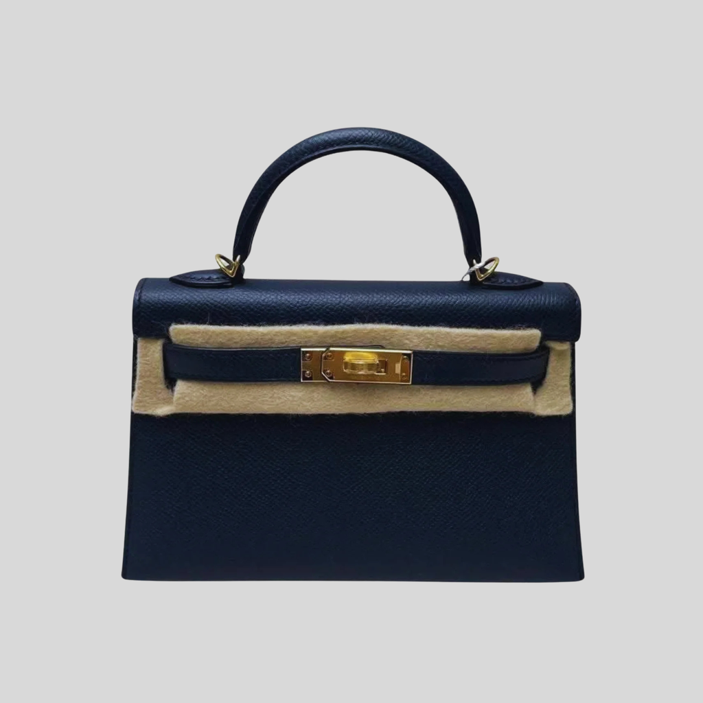 Hermès Mini Kelly Bleu Indigo Gold Hardware