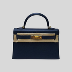 Hermès Mini Kelly Bleu Indigo Gold Hardware