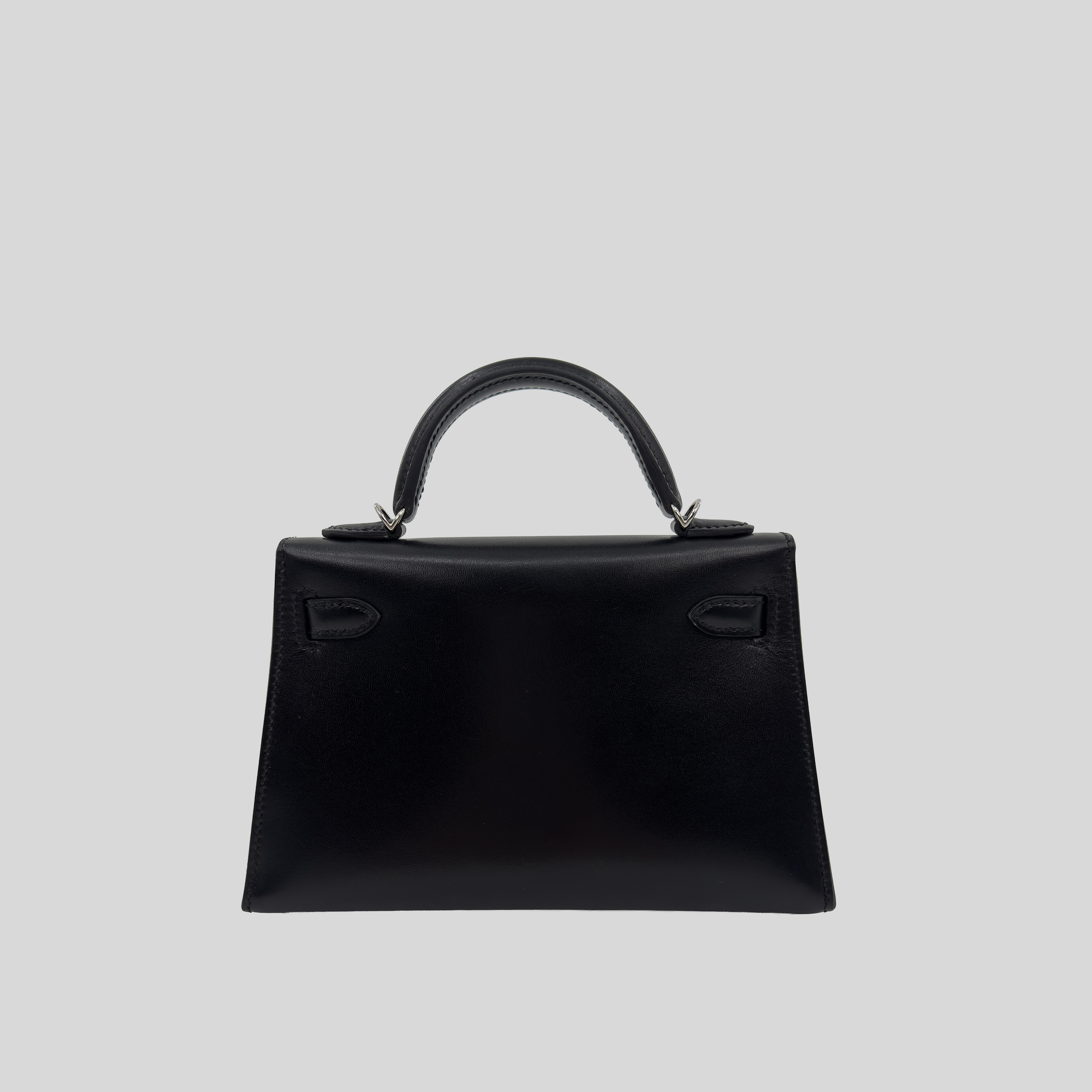 Hermès Mini Kelly Noir (Black) Box Leather Palladium Hardware
