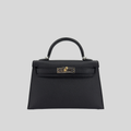 Hermès Mini Kelly Black Epsom Electrum Hardware
