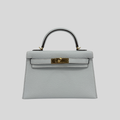 Hermès Mini Kelly Bleu Brume Chèvre Gold Hardware