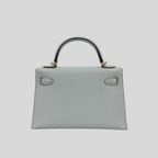 Hermès Mini Kelly Bleu Brume Chèvre Gold Hardware