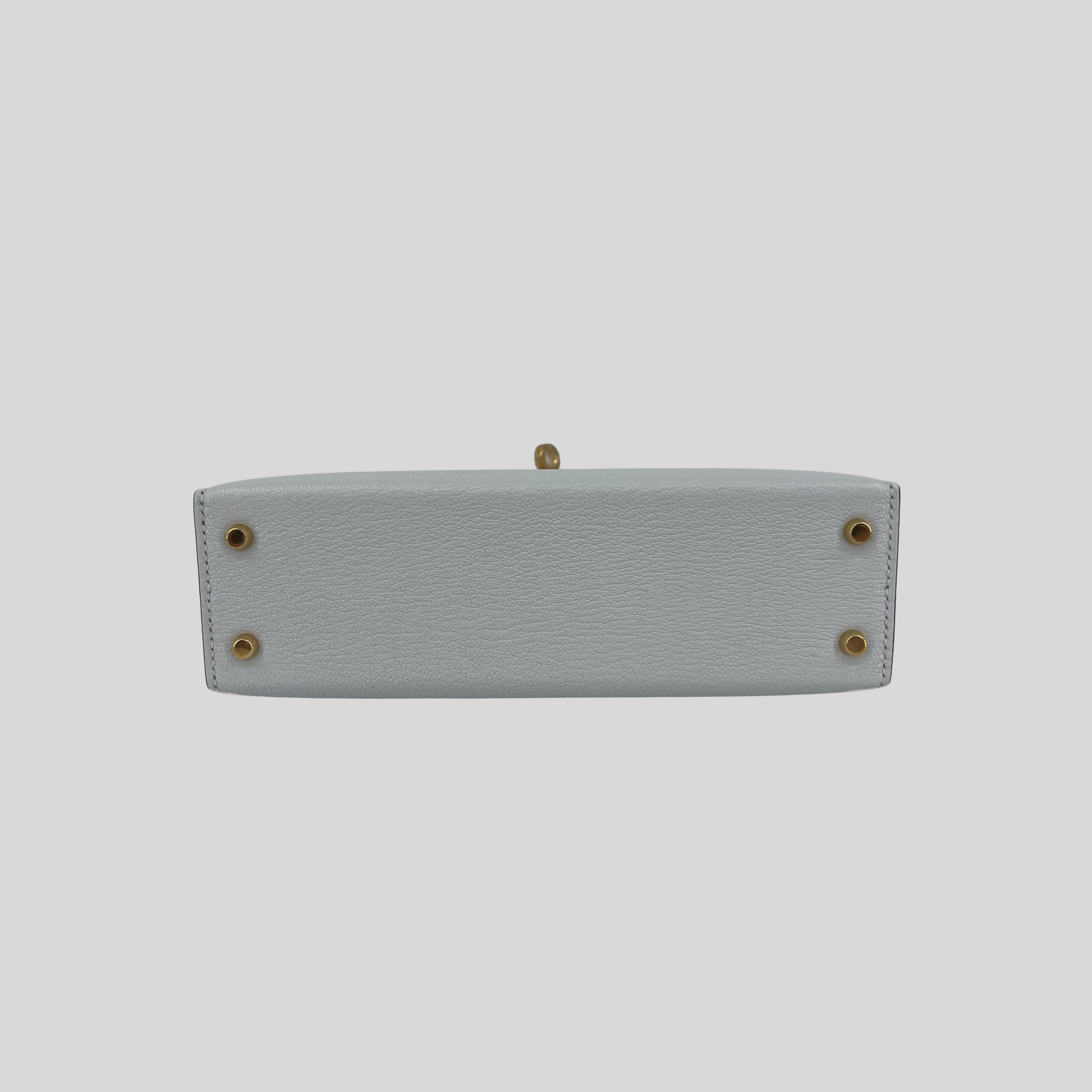 Hermès Mini Kelly Bleu Brume Chèvre Gold Hardware
