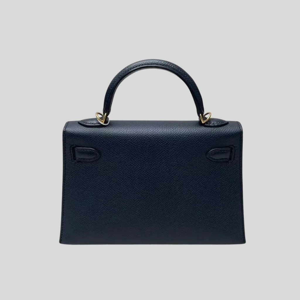 Hermès Mini Kelly Bleu Indigo Gold Hardware
