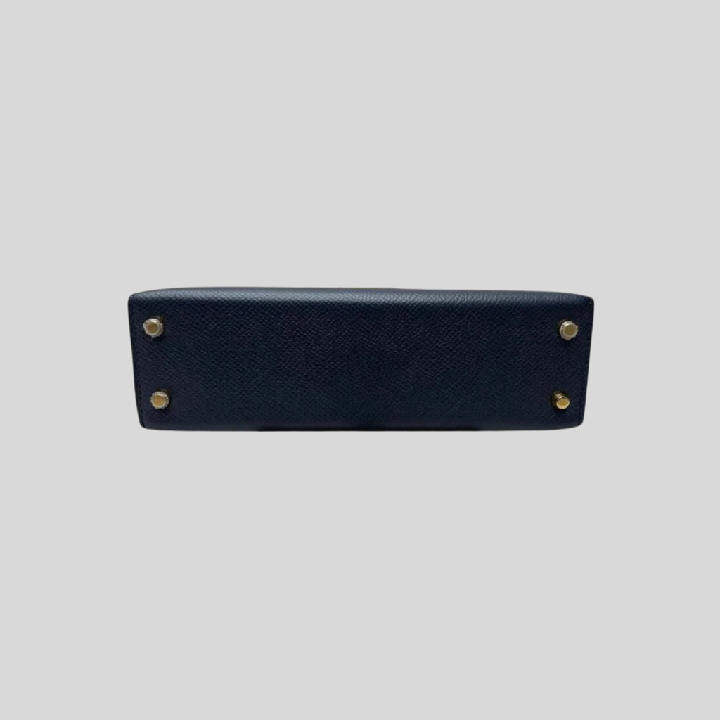 Hermès Mini Kelly Bleu Indigo Gold Hardware
