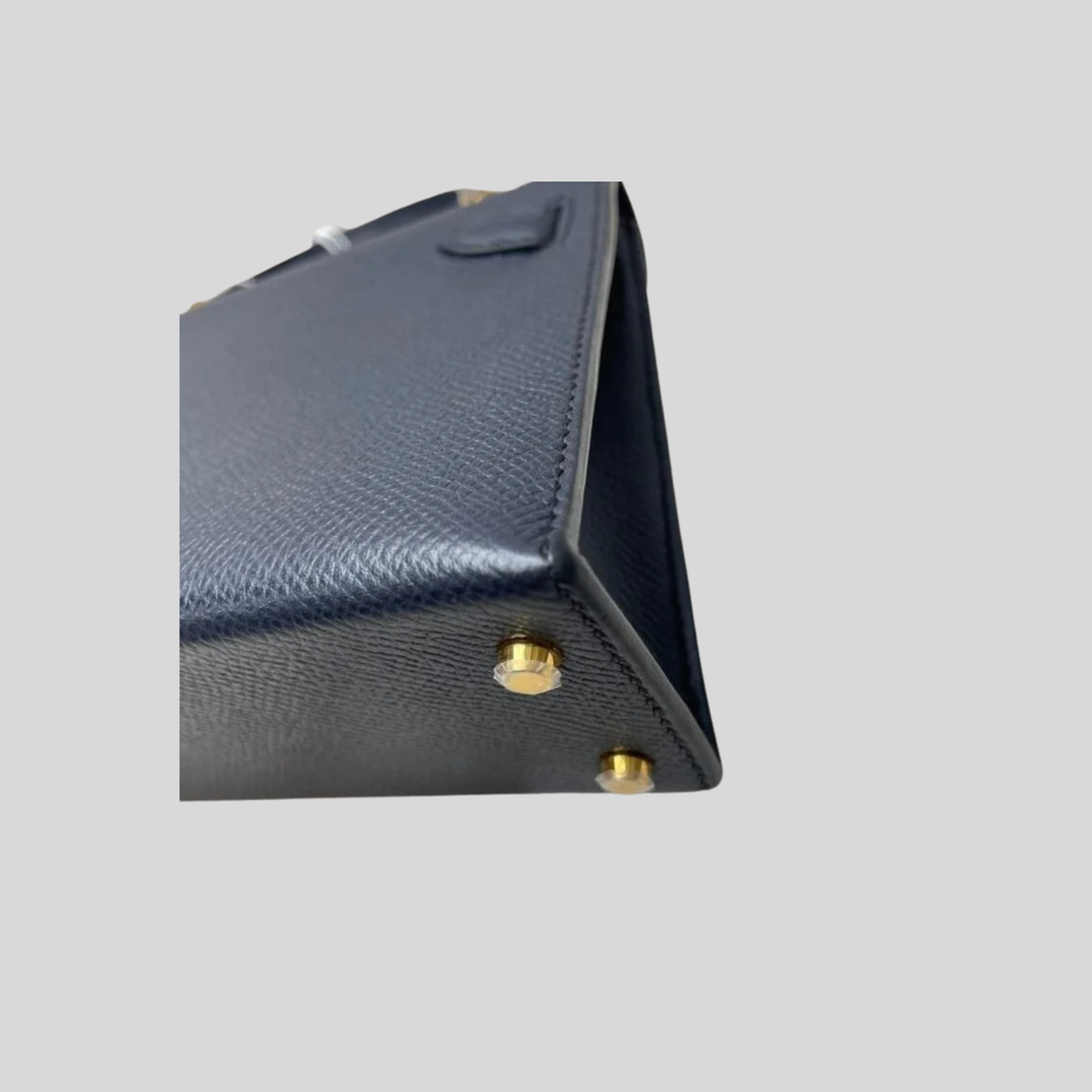 Hermès Mini Kelly Bleu Indigo Gold Hardware