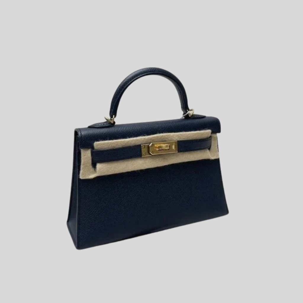 Hermès Mini Kelly Bleu Indigo Gold Hardware