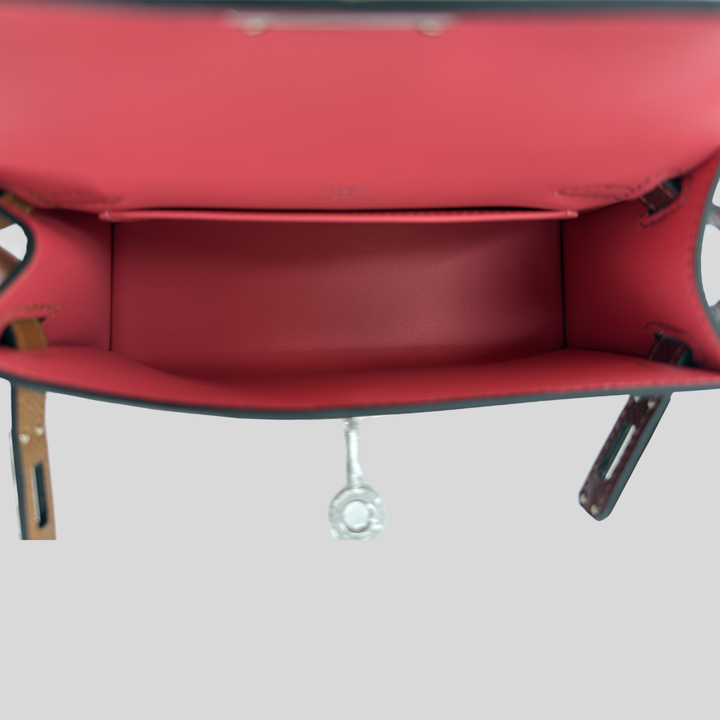 Hermès Mini Kelly Casaque Rouge H / Gold Epsom Palladium Hardware (Limited Edition)