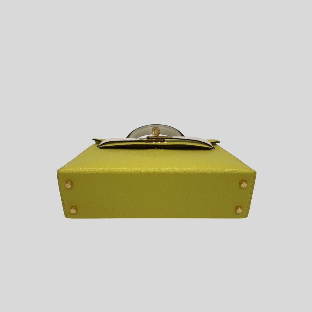 Hermès Mini Kelly Lime & Nata Chèvre Gold Hardware