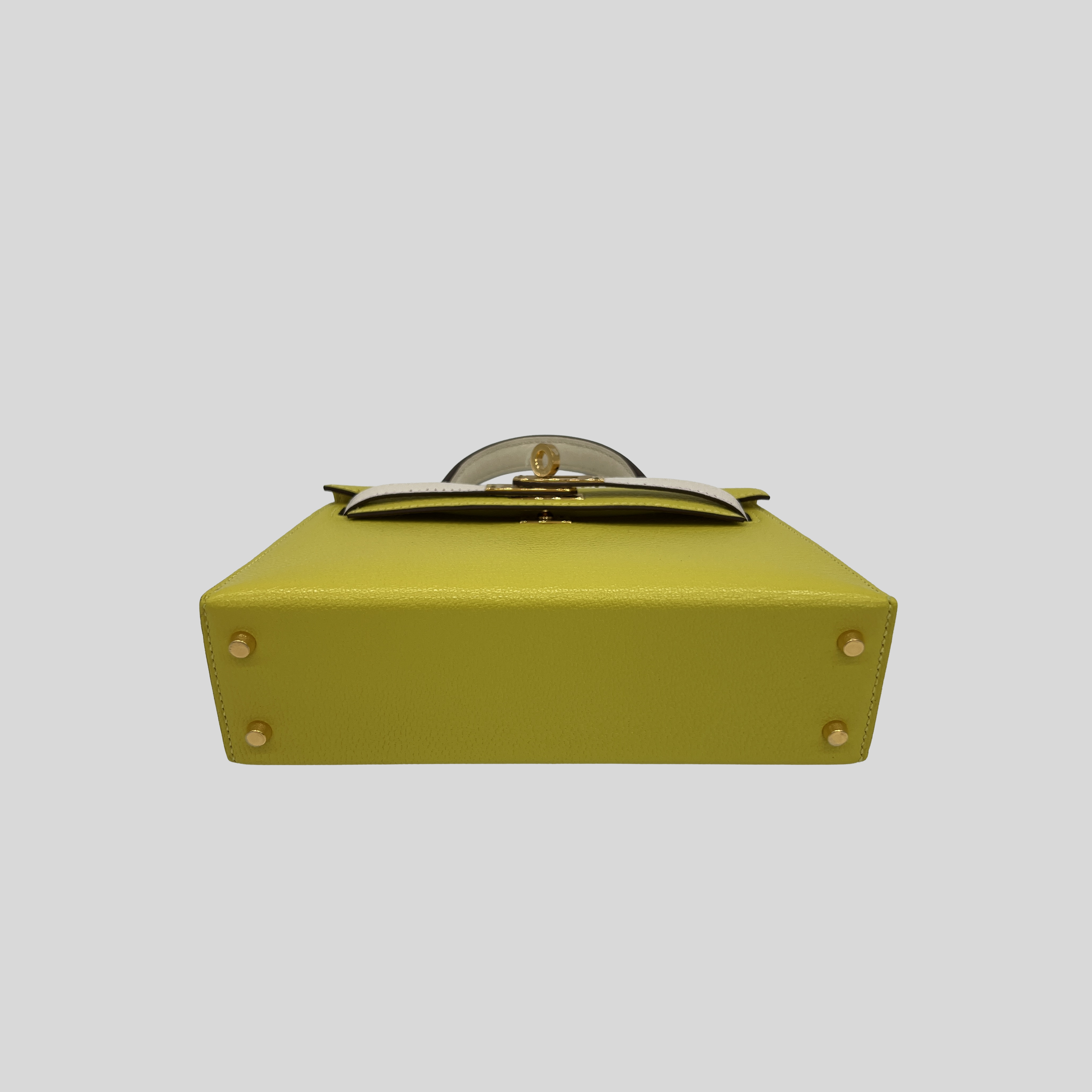 Hermès Mini Kelly Lime & Nata Chèvre Gold Hardware