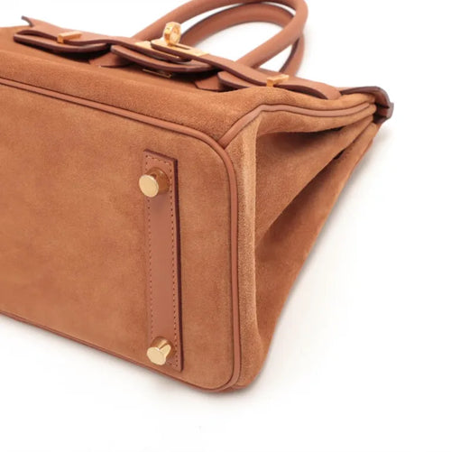 Hermès Birkin 25 Gold Grizzly Suede and Swift Leather Gold Hardware