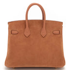 Hermès Birkin 25 Gold Grizzly Suede and Swift Leather Gold Hardware