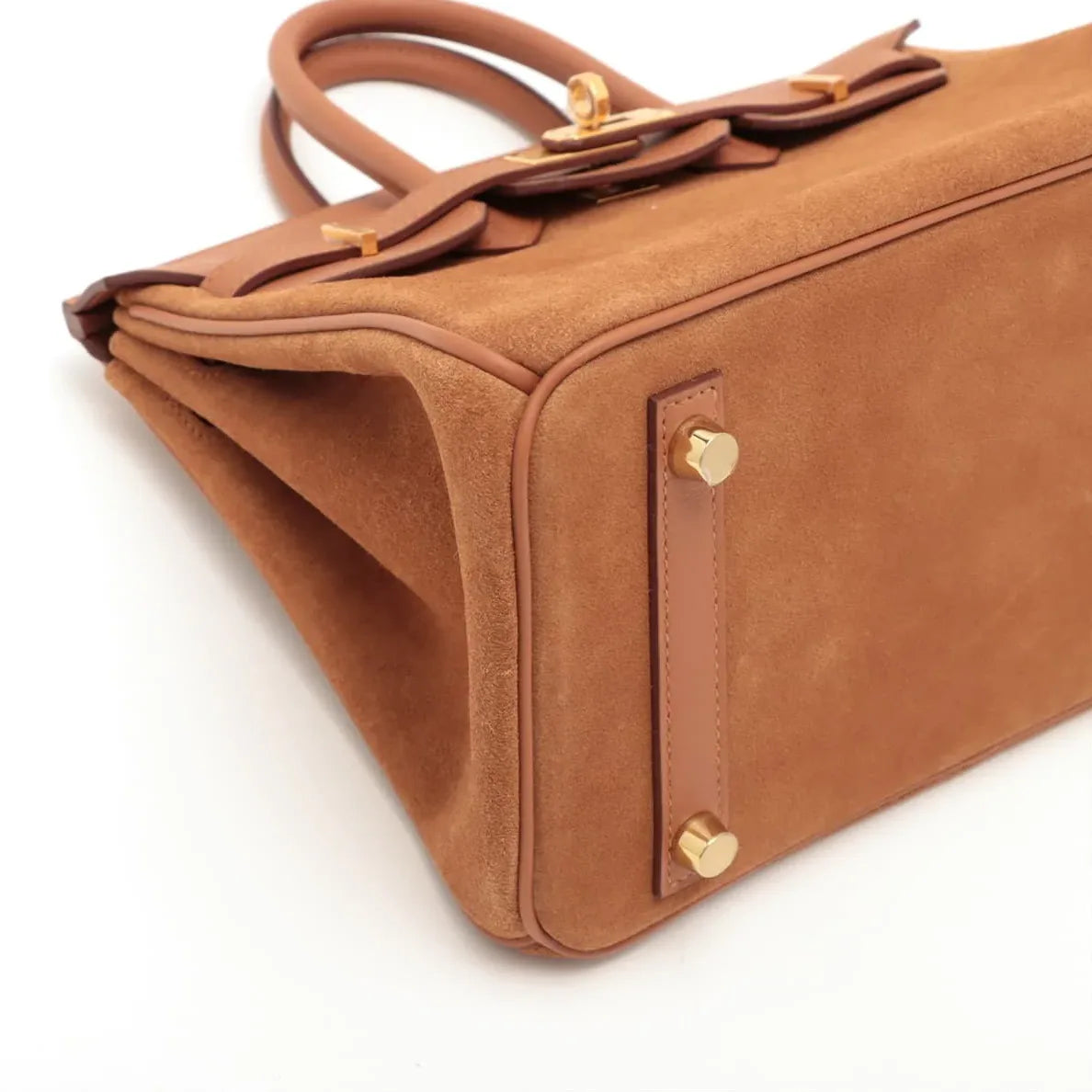 Hermès Birkin 25 Gold Grizzly Suede and Swift Leather Gold Hardware