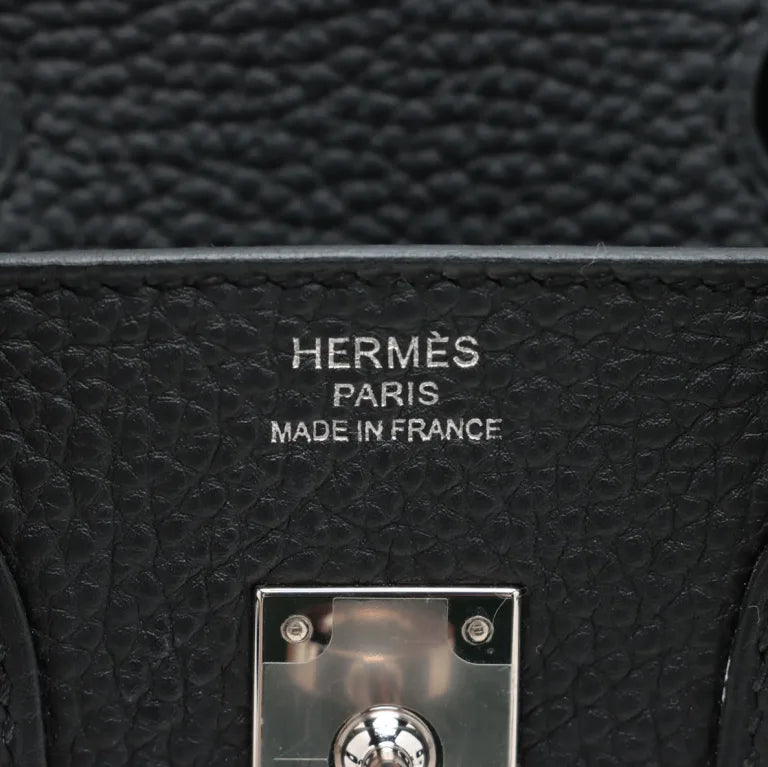 Hermès Birkin 25 Noir Togo Leather Palladium Hardware