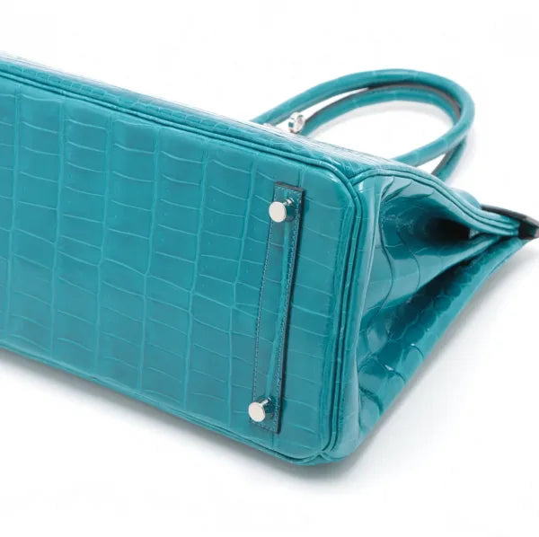 Hermès Birkin 30 Bleu Izmir Niloticus Crocodile Leather Palladium Hardware