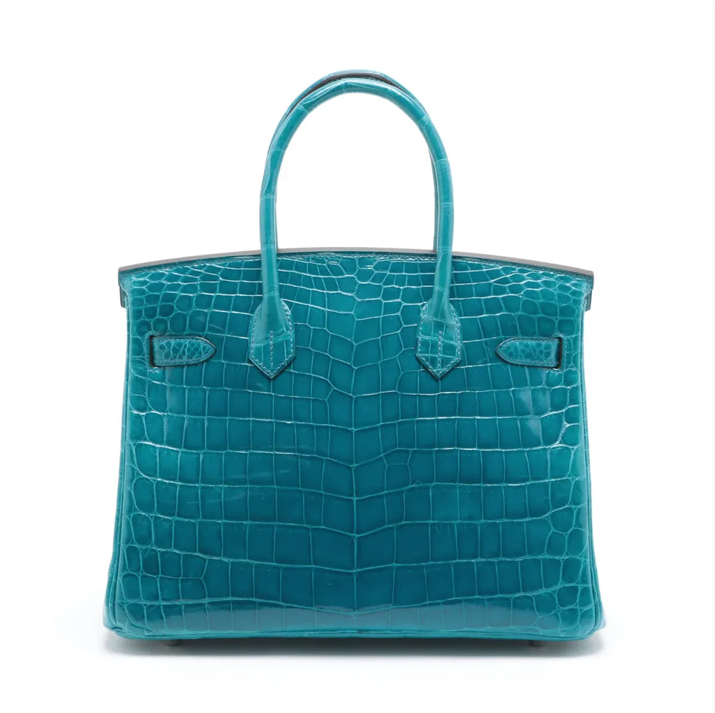 Hermès Birkin 30 Bleu Izmir Niloticus Crocodile Leather Palladium Hardware