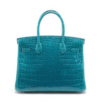 Hermès Birkin 30 Bleu Izmir Niloticus Crocodile Leather Palladium Hardware