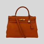 Hermès Kelly 35 Orange Gulliver Leather Gold Hardware | Randolph Goods