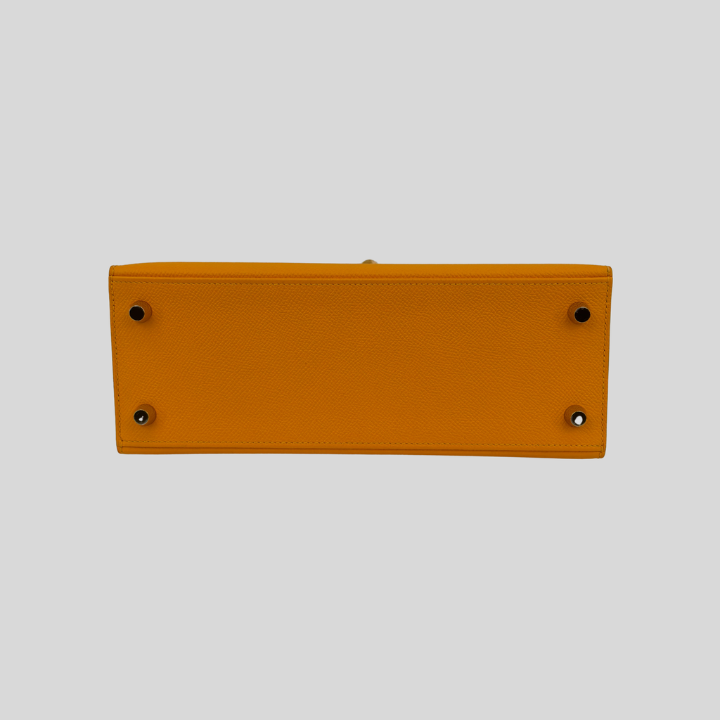 Hermès Birkin 25 HSS Jaune Ambre / Rose Pourpre Epsom Brushed Gold Hardware | Randolph Goods