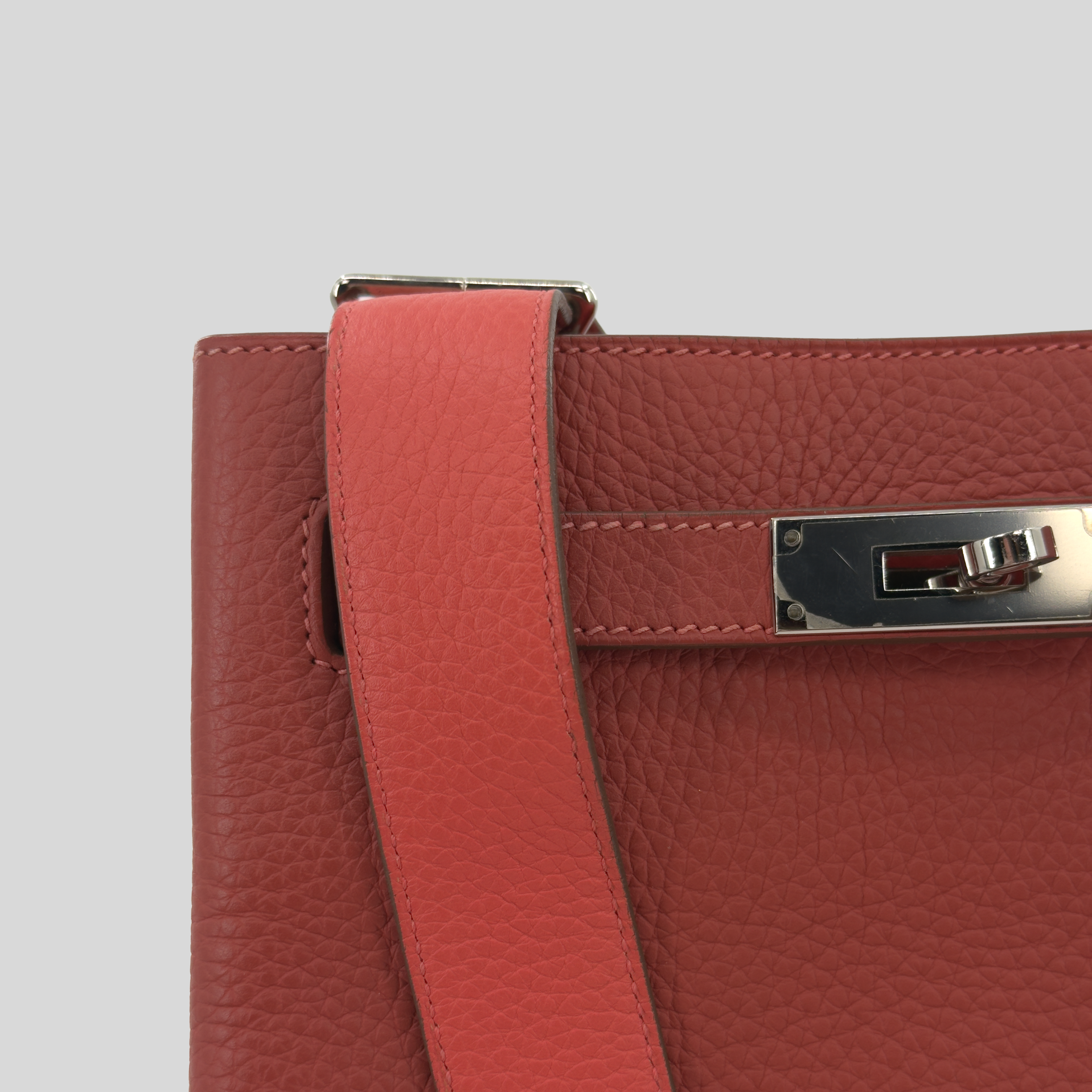 Hermès So Kelly 22 Sanguine / Capucine Togo Palladium Hardware