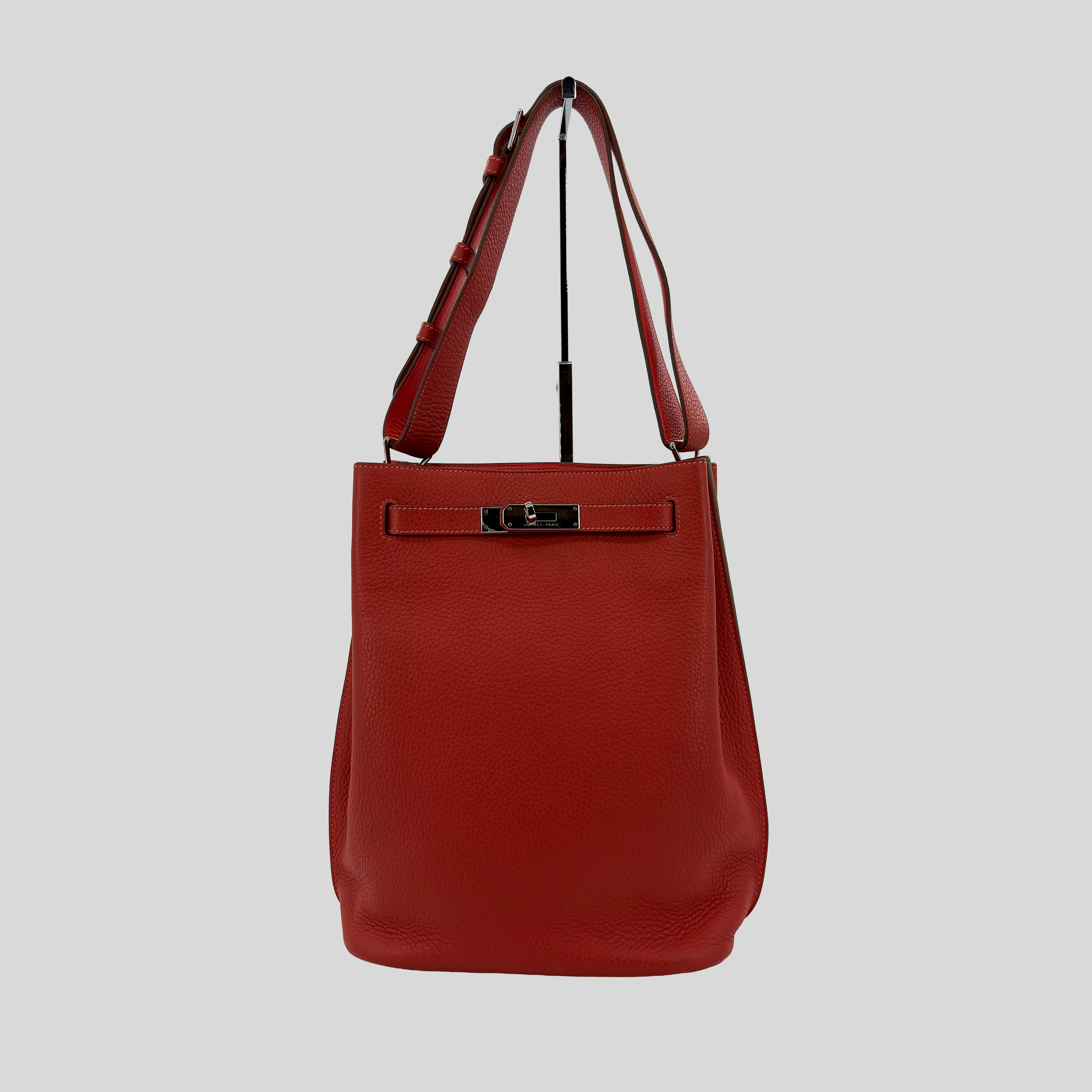Hermès So Kelly 22 Sanguine / Capucine Togo Palladium Hardware