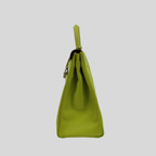 Hermès Kelly 35 Verso Candy Collection Kiwi / Vert Olive Epsom Palladium Hardware