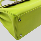 Hermès Kelly 35 Verso Candy Collection Kiwi / Vert Olive Epsom Palladium Hardware