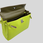 Hermès Kelly 35 Verso Candy Collection Kiwi / Vert Olive Epsom Palladium Hardware